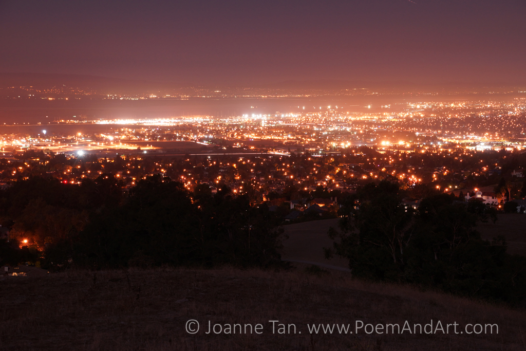 P-landscape-Night View from Mission Peak, CA