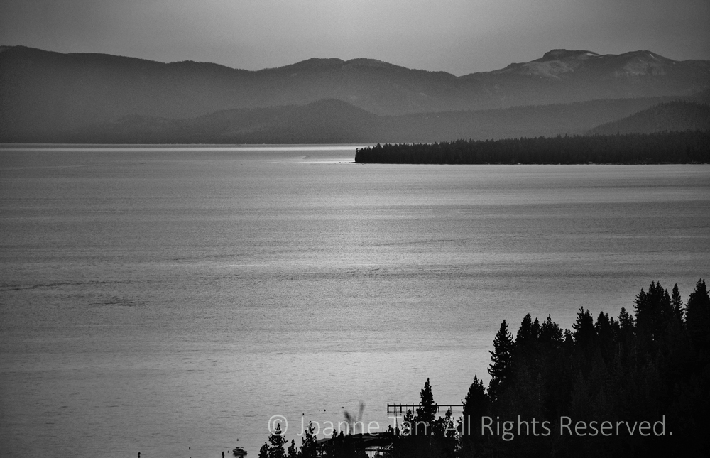 P-landscape - Twilight, B&W, Lake Tahoe, CA