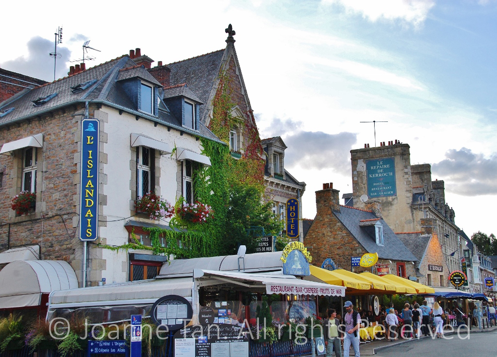 p- architecture - cityscape - street scene - restaurant - stone buildings - Paimpol, Brittany, France