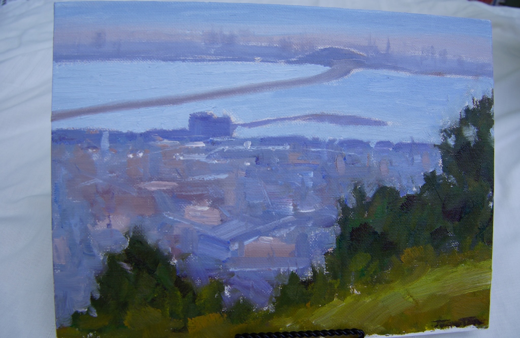 Oil Painting (12x 9) - San Francisco  Bay View from Berkeley Hills