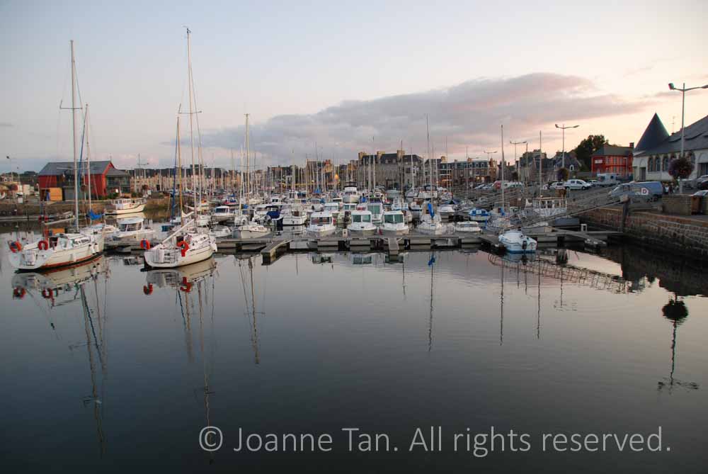 p-landscape- Harbor, water, boats, & stonehouses  in Paimpol, Brittany, France