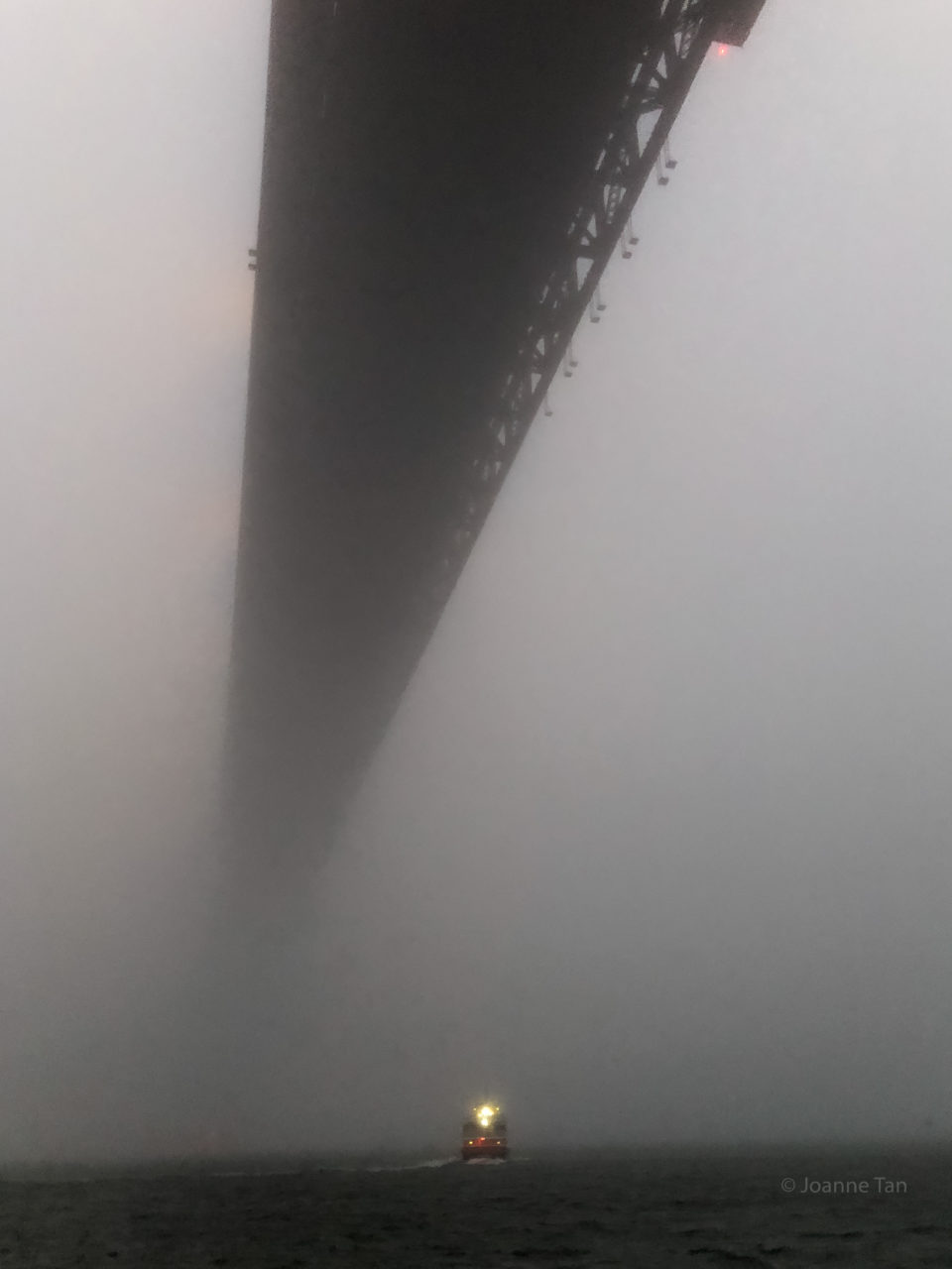 Golden Gate Bridge & boat in Mist 1_by Joanne Tan_Iphone10_-2406