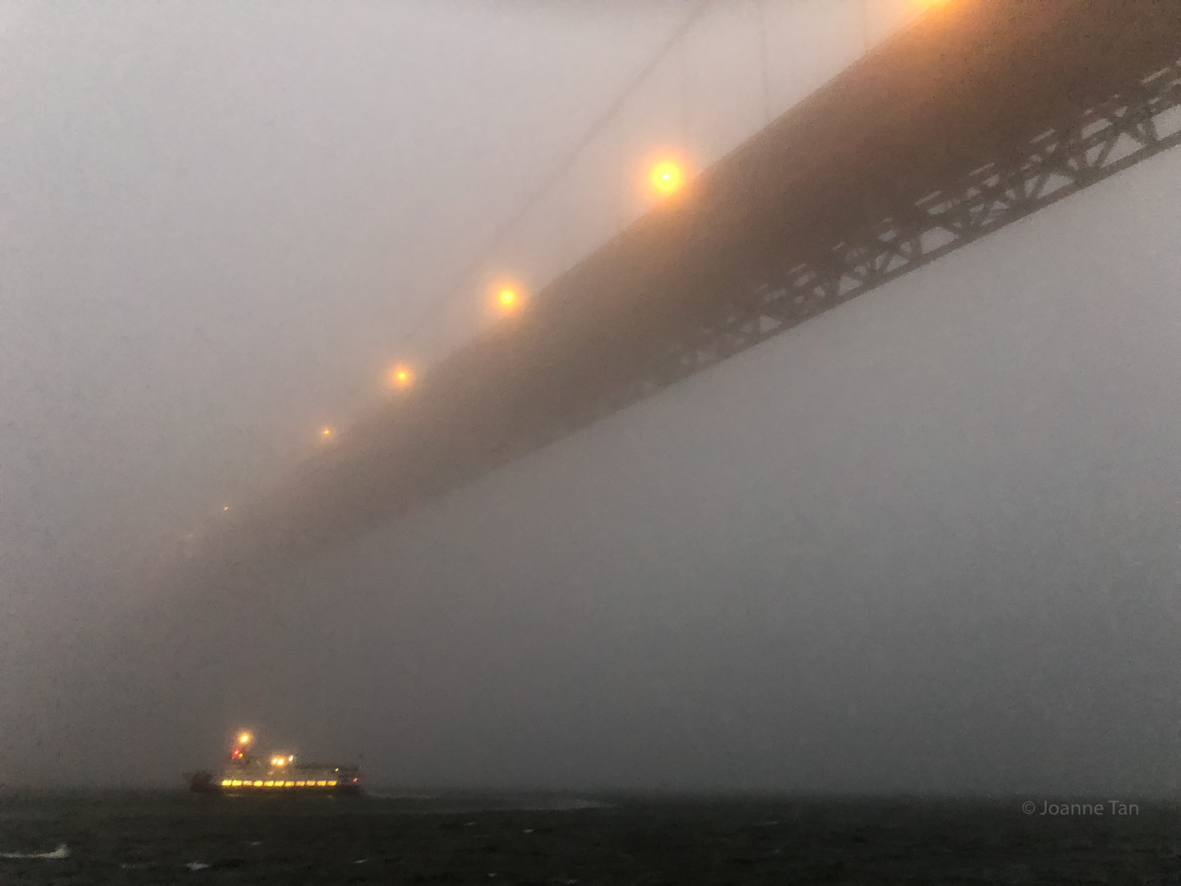 Golden Gate Bridge & boat in Mist 1_by Joanne Tan_Iphone10_-2417